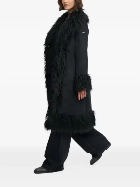 Garnitură de blană palton de blană Superdry cu blană negru