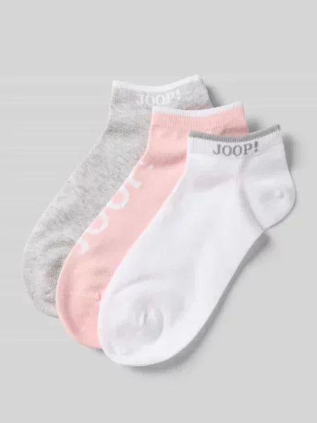 Skarpety do sneakersów z detale z logo w zestaw 3 szt. Joop! Collection różowe