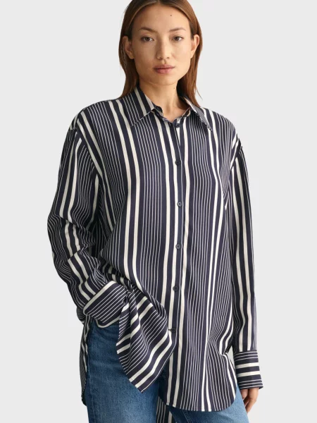 Рубашка Gant в полоску синяя