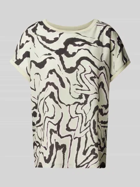 T-shirt z mieszanki z okrągłym dekoltem model ‘Panya’ B.young zielona