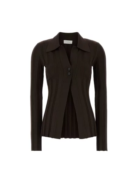 Lniany kardigan Sportmax brązowy