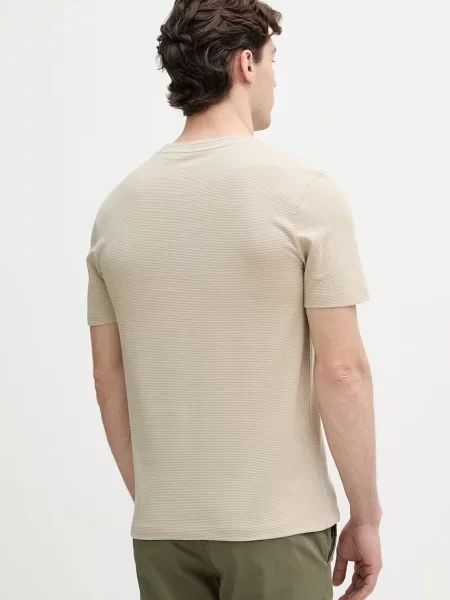 BOSS T-shirt z bawełną Tiburt beżowa
