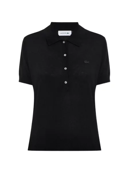 Кашмирена поло тениска Lacoste черно
