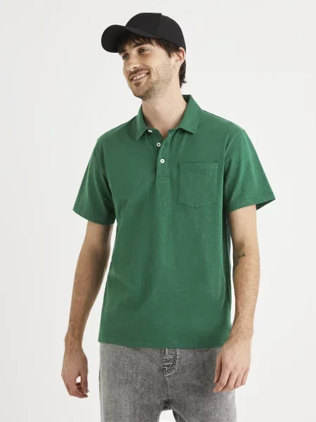 Tricou polo Celio verde