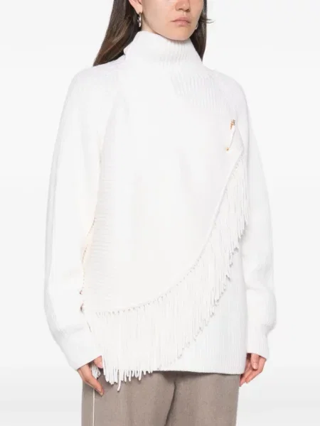 Pulover Carven cu franjuri alb