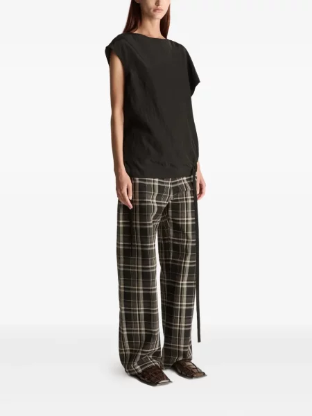 Pantaloni Lee Mathews în carouri verde