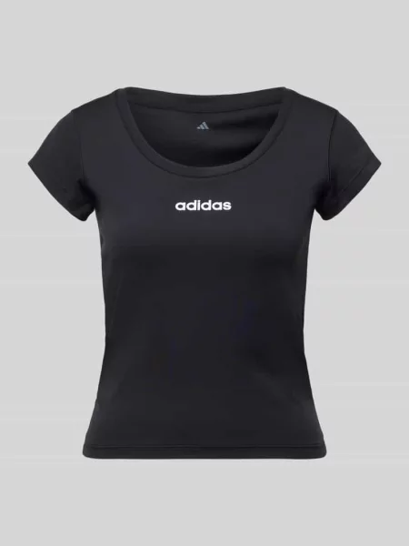 T-shirt krótki z nadrukiem z logo Adidas Sportswear czarna