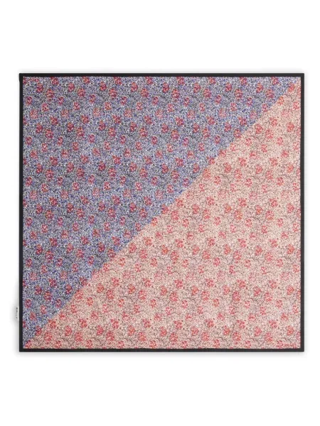 Fular Bally cu model floral cu imagine din țesătură twill roșu