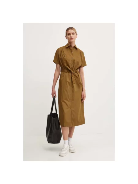 A.P.C. sukienka robe new drew midi prosta zielony