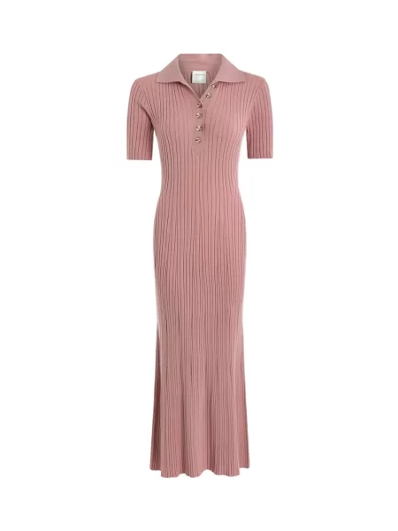Rochie maxi Varley tricotate roz