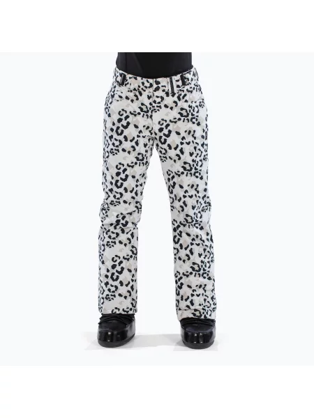 Дамски скиорски панталони Surfanic Glow animal camo white бяло