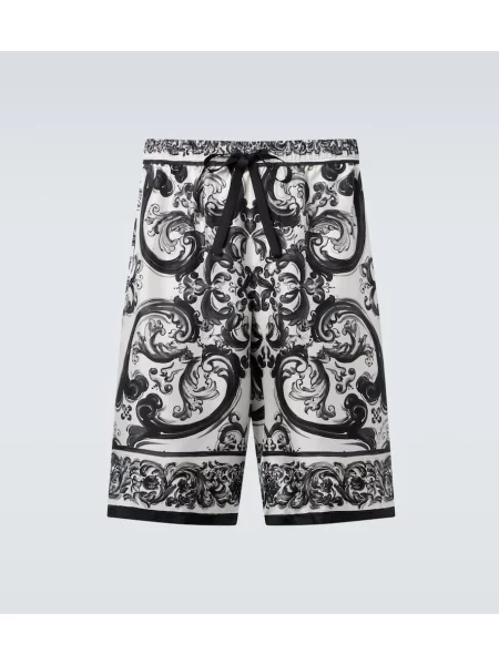 Pantaloni scurți Dolce&gabbana de mătase alb