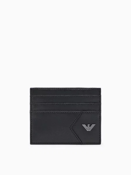 Кожаный кошелек Emporio Armani черный