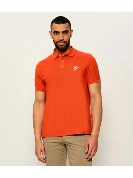 Tricou polo Tommy Hilfiger portocaliu