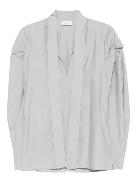 Top Lemaire cu decolteu în V albastru