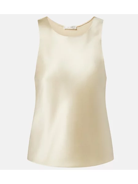 Top The Row din satin alb