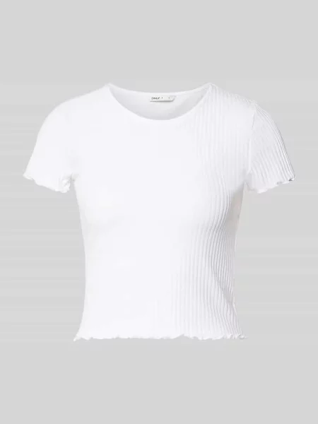 T-shirt o kroju slim fit z dodatkiem model EMMA' Only biała