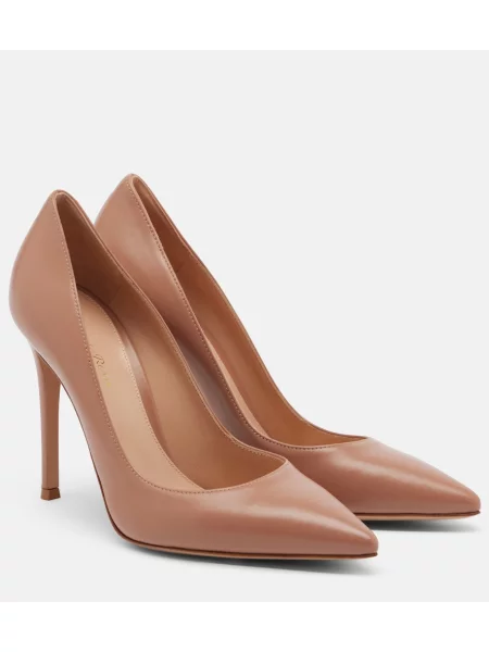 Pantofi cu toc Gianvito Rossi din piele bej