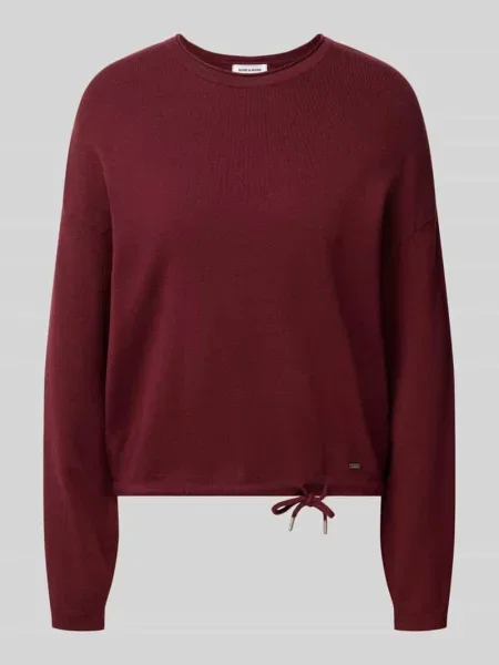 Sweter z dzianiny z mieszanka z okrągły dekolt More & More