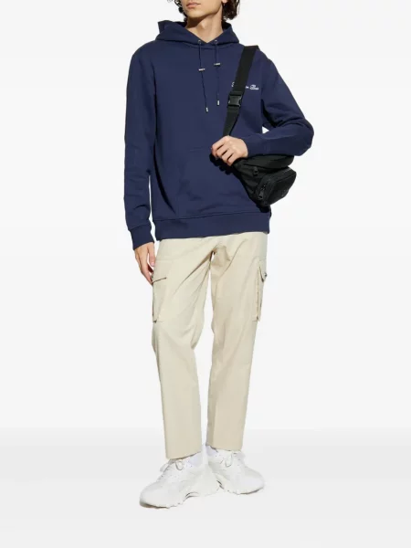 Hanorac cu glugă Balmain cu broderie albastru