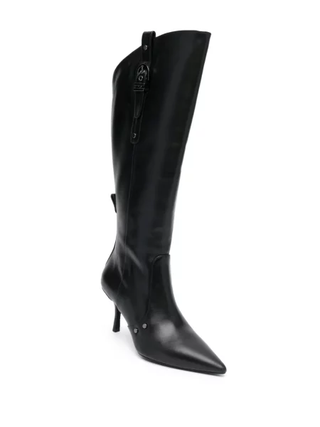 Iš natūralios odos šlaunis ilgaauliai batai Stuart Weitzman juoda