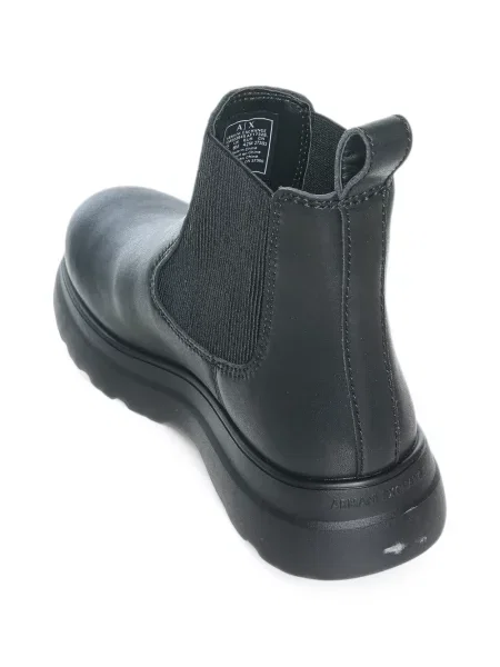 Buty do kostki Armani Exchange skórzane czarne