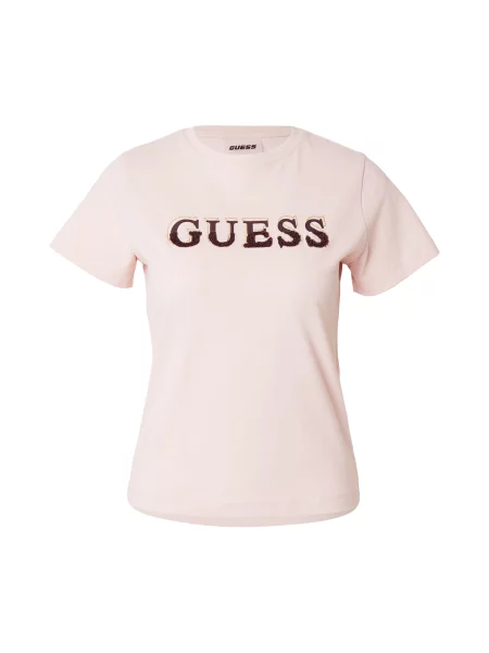 GUESS Tricou FAUSTA ciocolatiu / auriu / rosé