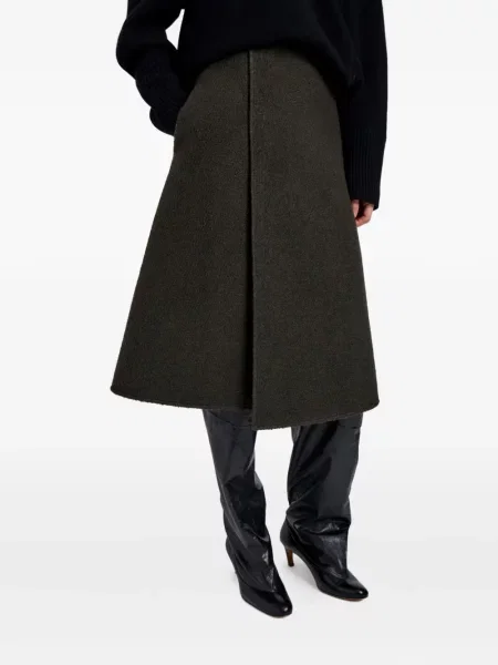 Fustă Proenza Schouler din țesătură twill maro