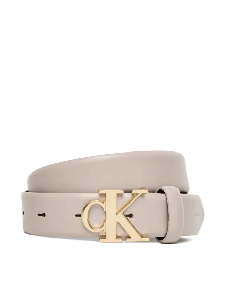 Дамски Calvin Klein Ck Buckle Fixed Belt Екрю бяло