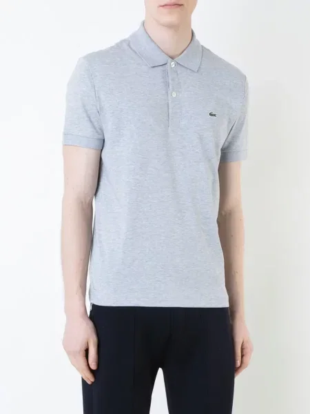 Tricou polo Lacoste cu autograf gri