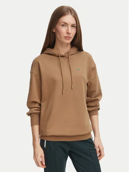 Lacoste Džemperis Šviesiai Oversize ruda
