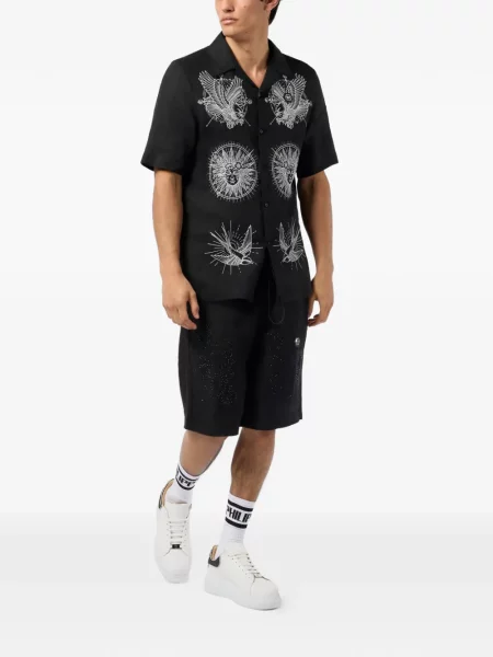 Cămașă Philipp Plein cu broderie negru