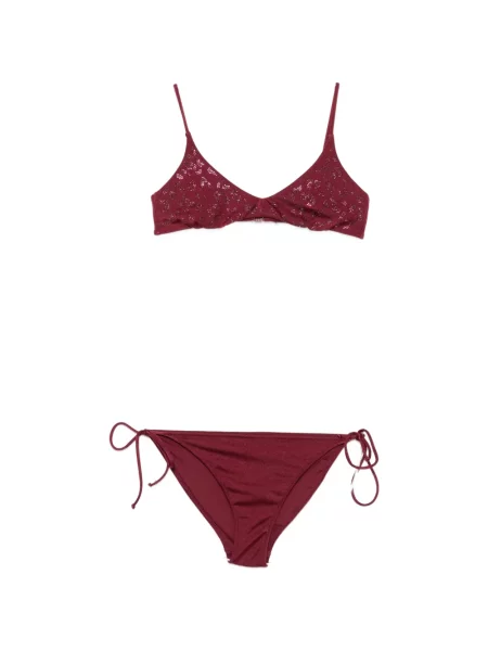 Bikini Mc2 Saint Barth cu paiete cu legături roșu