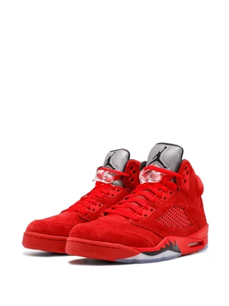 Zomšinės retro stiliaus sportbačiai Jordan 5 Retro raudona