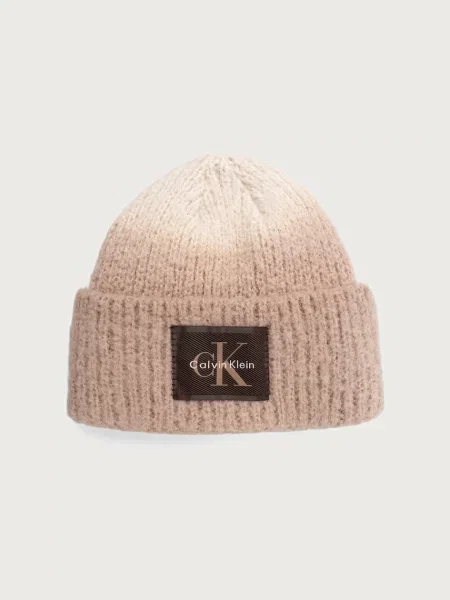 Calvin Klein Căciulă maro deschis / maro închis / alb bej