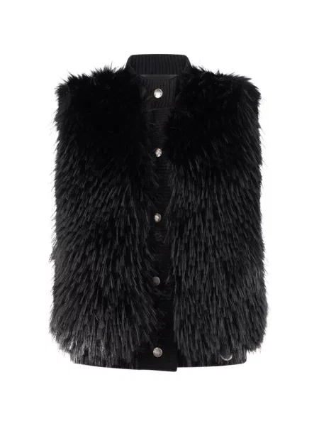 Vestă din puf Moncler de lână negru