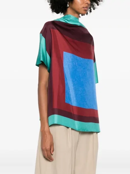 Top Loewe cu imagine cu imprimeu geometric verde