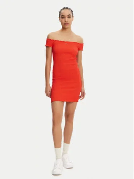 Tommy Jeans Letní šaty oranžová