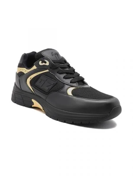 Giuseppe Zanotti Sneakers GZRUNNER cu adaos de piele negru