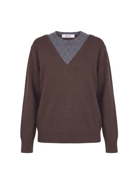 Sweter Jucca wełniany brązowy