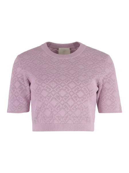 Dzianinowy sweter Givenchy o skróconej długości fioletowy