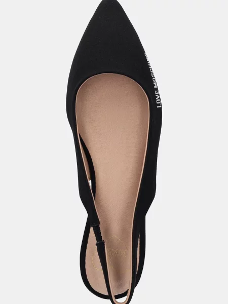 Балетки Love Moschino с открытой пяткой черные