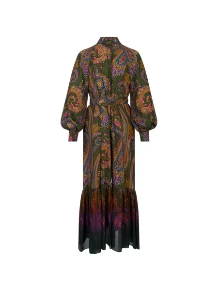 Rochie Etro cu imagine cu model paisley verde
