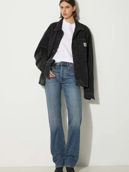 Fiorucci jeansy Mid Blue Straight Fit Jeans high waist niebieskie
