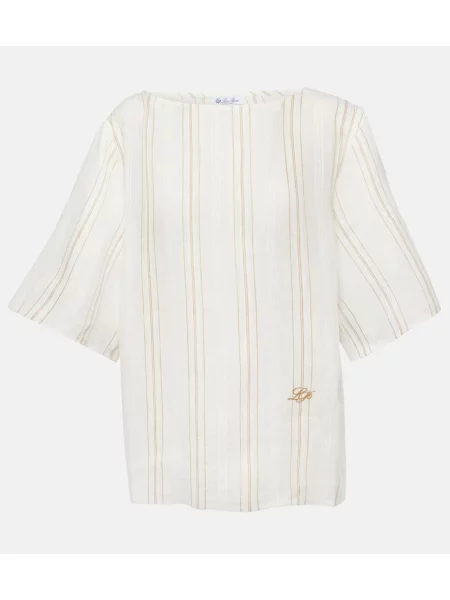 Top Loro Piana de in cu dungi alb