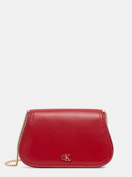 Calvin Klein geantă crossbody pentru femei cu imitație de piele roșu