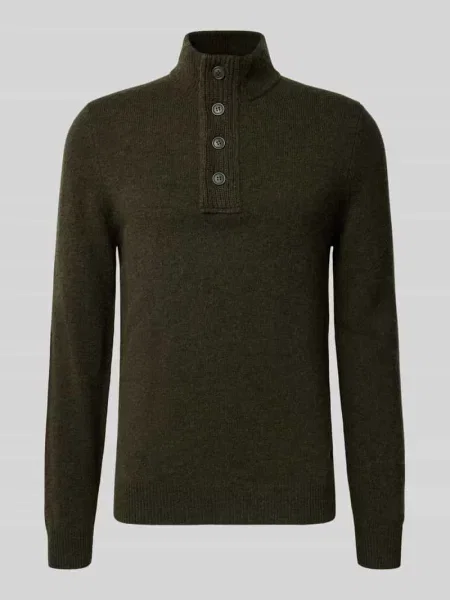Sweter z golfem Barbour wełniany zielony
