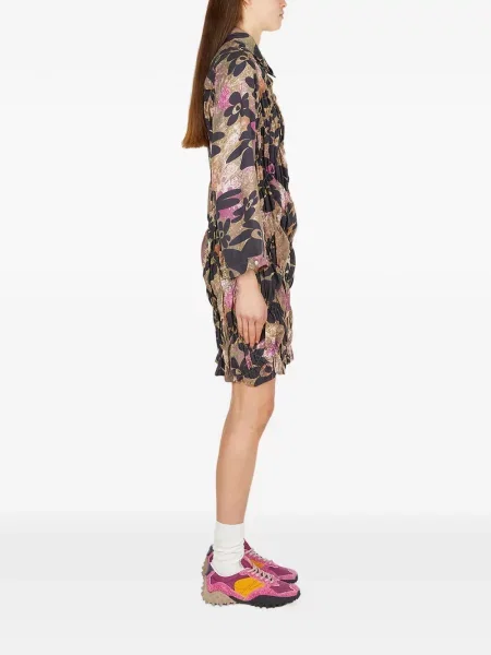 Rochie mini Perks And Mini cu model floral cu volane maro