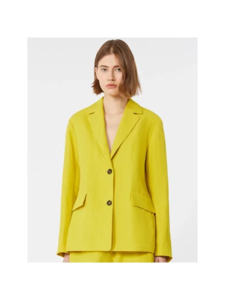 Lniana marynarka Max Mara żółta