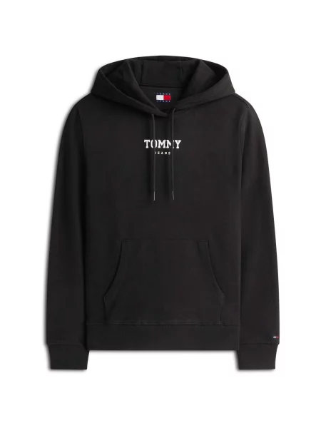 Mikina Tommy Jeans s autogramom čierna